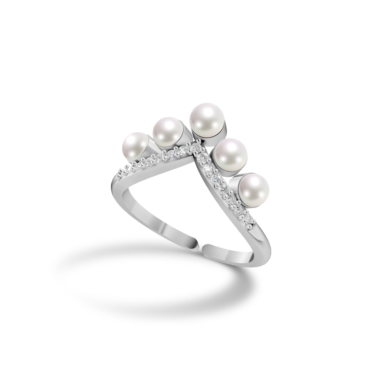 Tiara pearl 92.5 silver finger ring