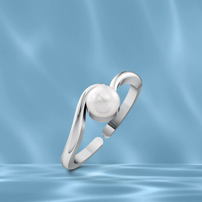 Serene Pearl & 92.5 Silver Finger Ring