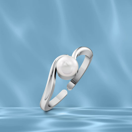 Serene Pearl & 92.5 Silver Finger Ring