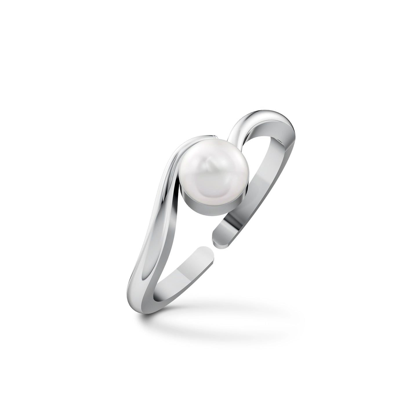 Serene Pearl & 92.5 Silver Finger Ring