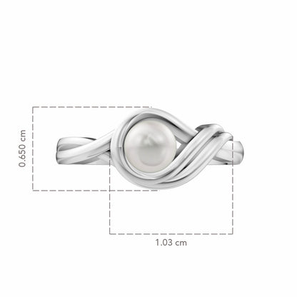 Weva Pearl & 92.5 Silver Finger Ring