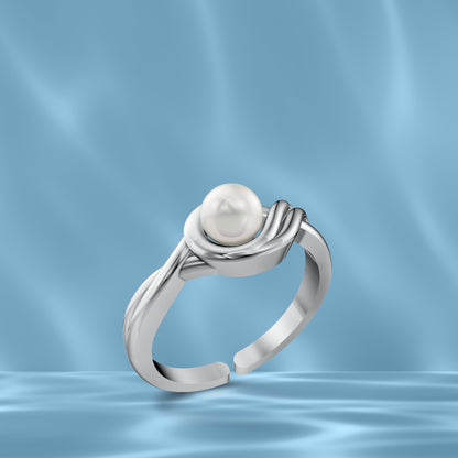 Weva Pearl & 92.5 Silver Finger Ring
