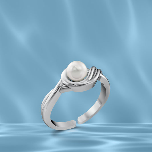 Weva Pearl & 92.5 Silver Finger Ring