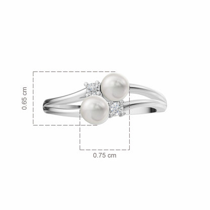 Twine Pearl & 92.5 Silver Finger Ring