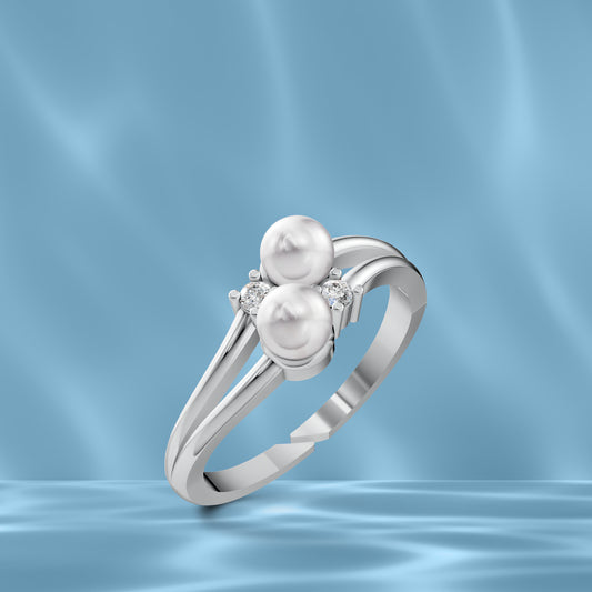 Twine Pearl & 92.5 Silver Finger Ring