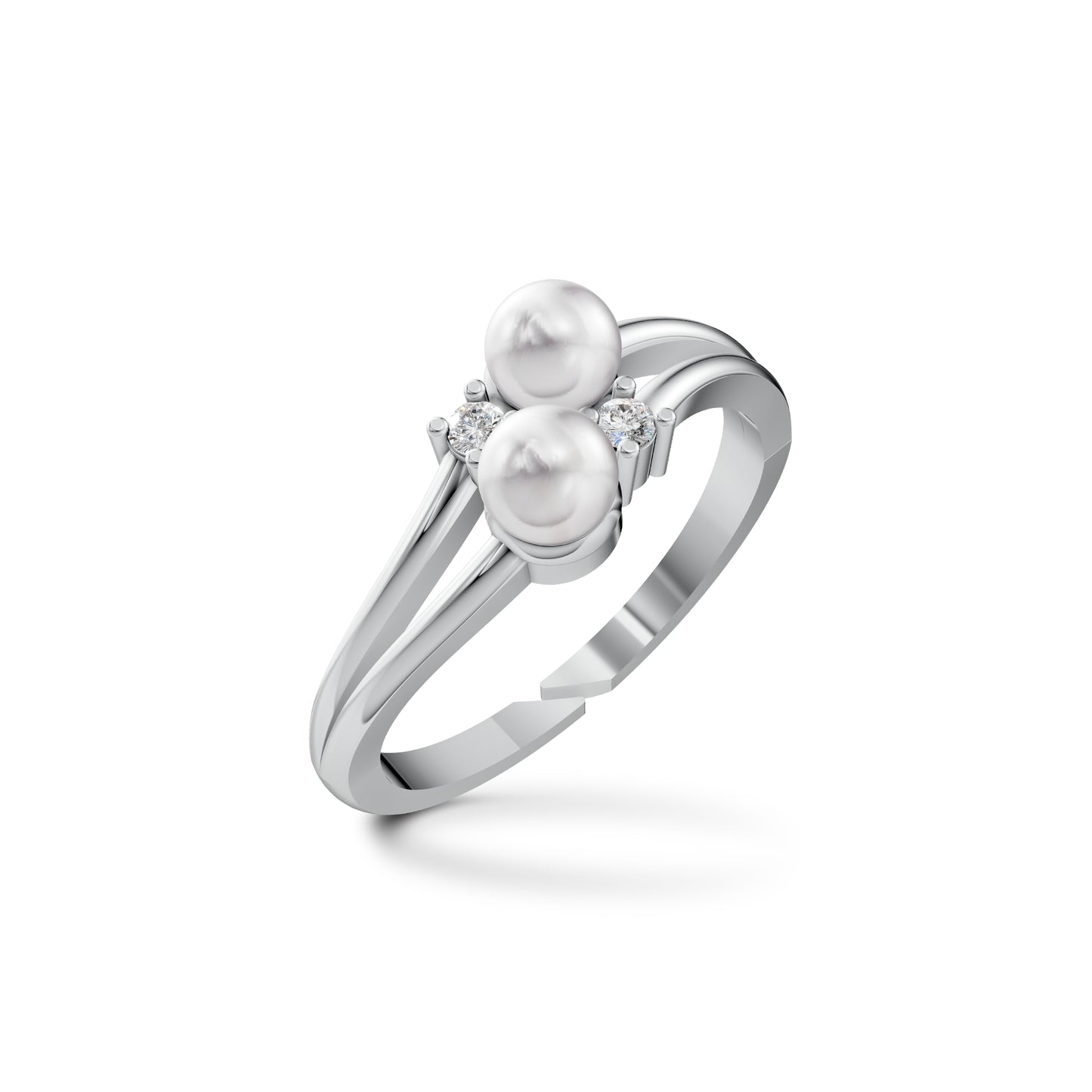 Twine Pearl & 92.5 Silver Finger Ring