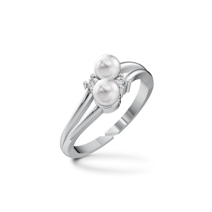 Twine Pearl & 92.5 Silver Finger Ring