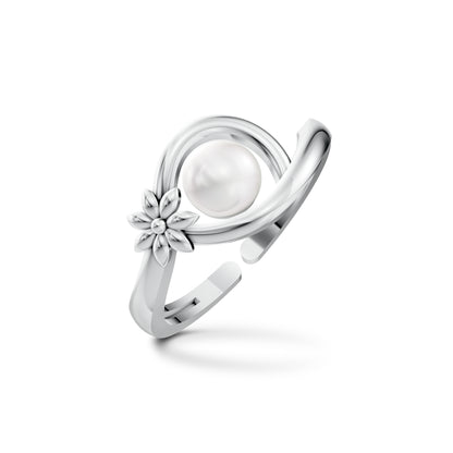 Wildflower Pearl & 92.5 Silver Finger Ring