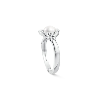 Wildflower Pearl & 92.5 Silver Finger Ring