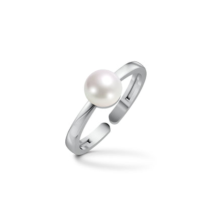 Essential Pearl & 92.5 Silver Finger Ring