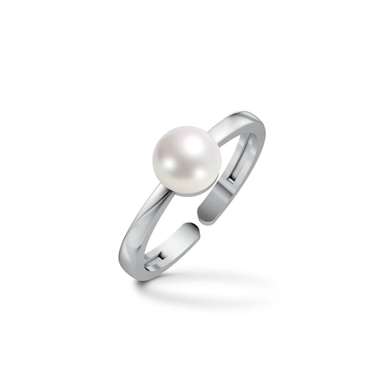 Essential Pearl & 92.5 Silver Finger Ring