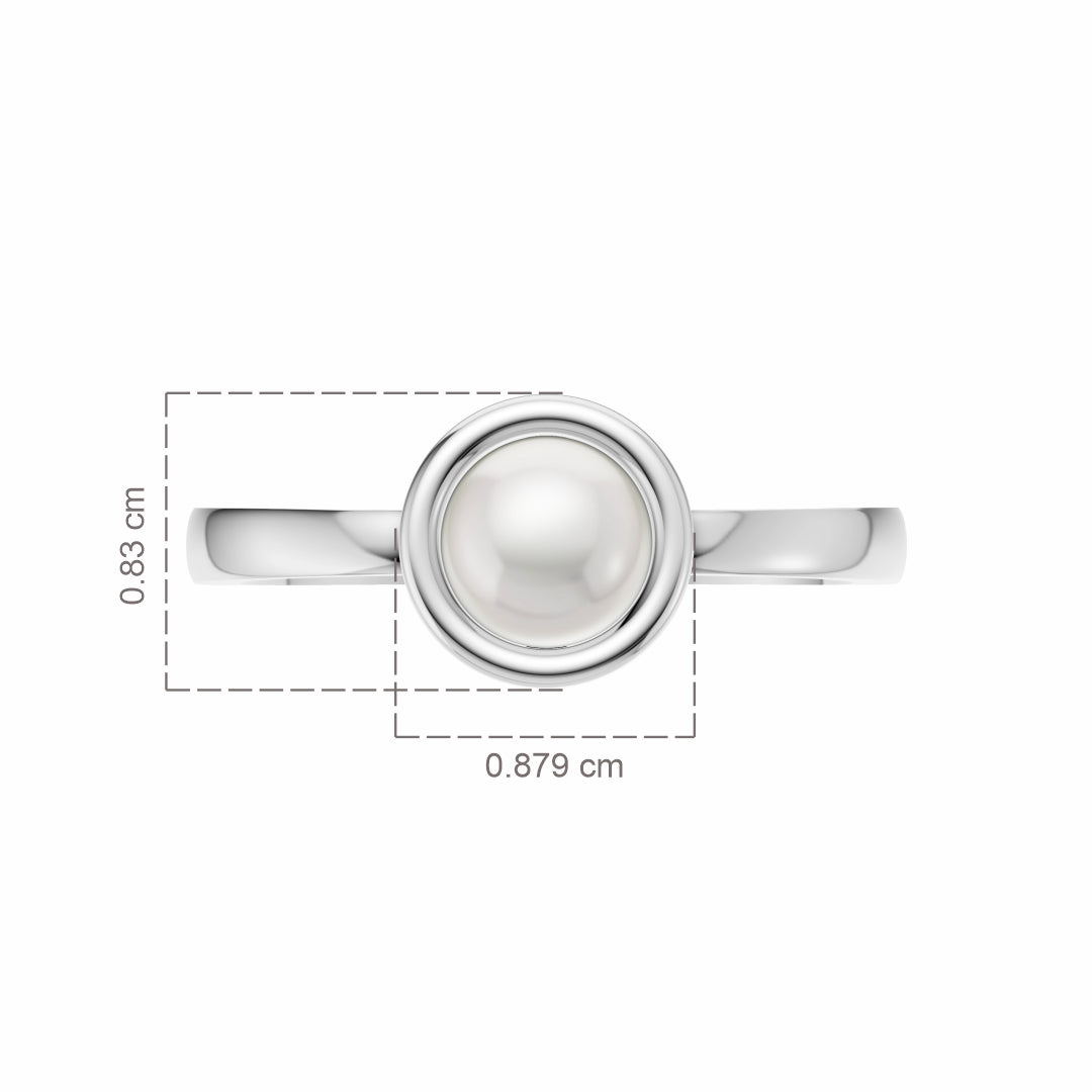 Elegant Pearl & 92.5 Silver Finger Ring