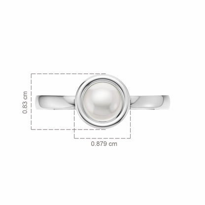 Elegant Pearl & 92.5 Silver Finger Ring