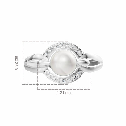 Allure Pearls & 92.5 Silver Finger Ring
