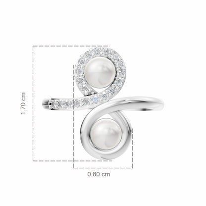 Radiance Pearl & 92.5 Silver Finger Ring