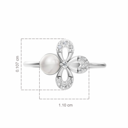 Trillium Pearl & 92.5 Silver Finger Ring