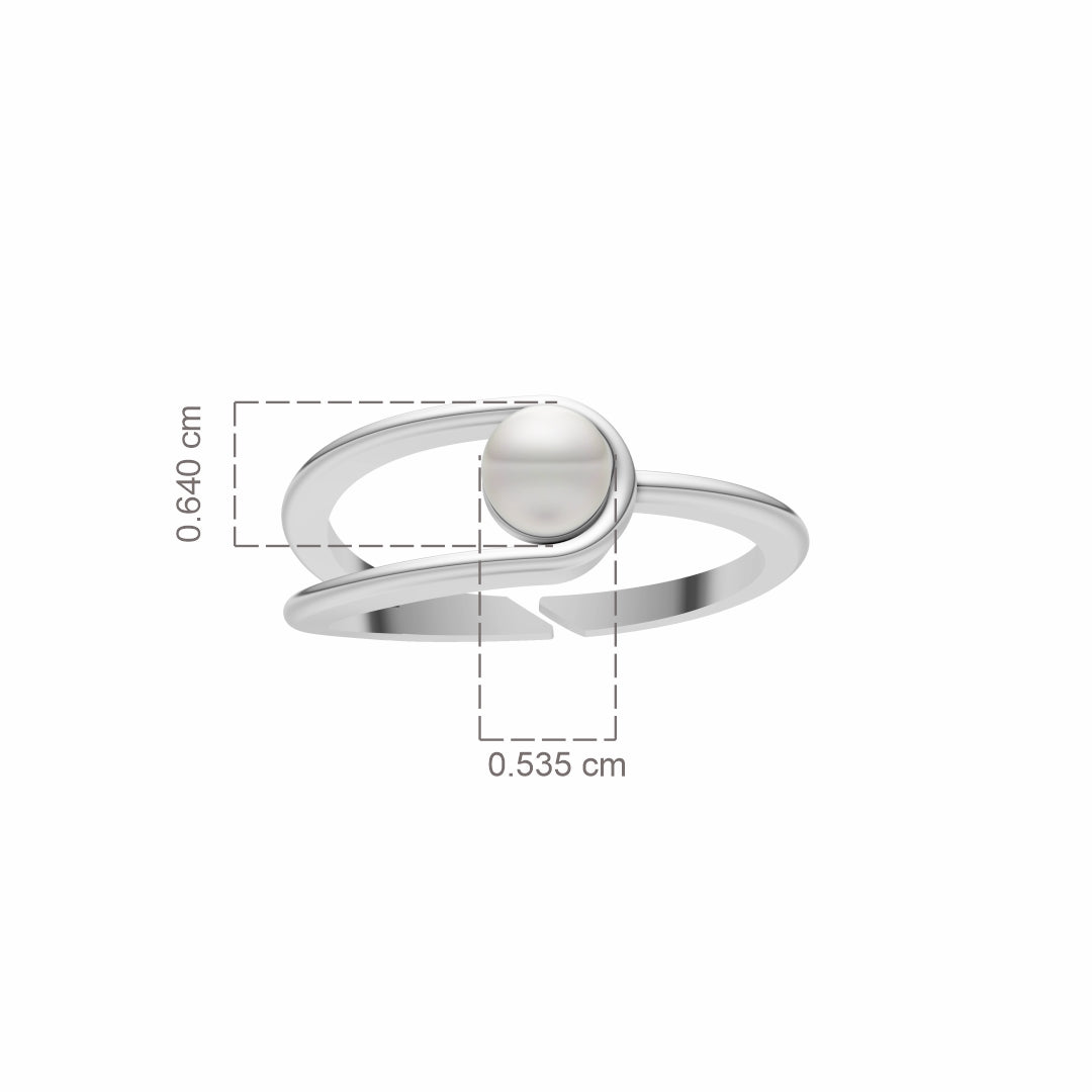 Classic Merge Pearl & 92.5 Silver Finger Ring