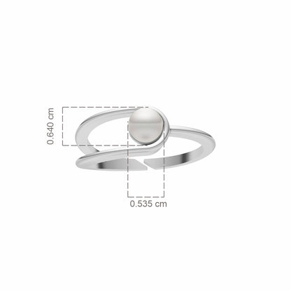 Classic Merge Pearl & 92.5 Silver Finger Ring