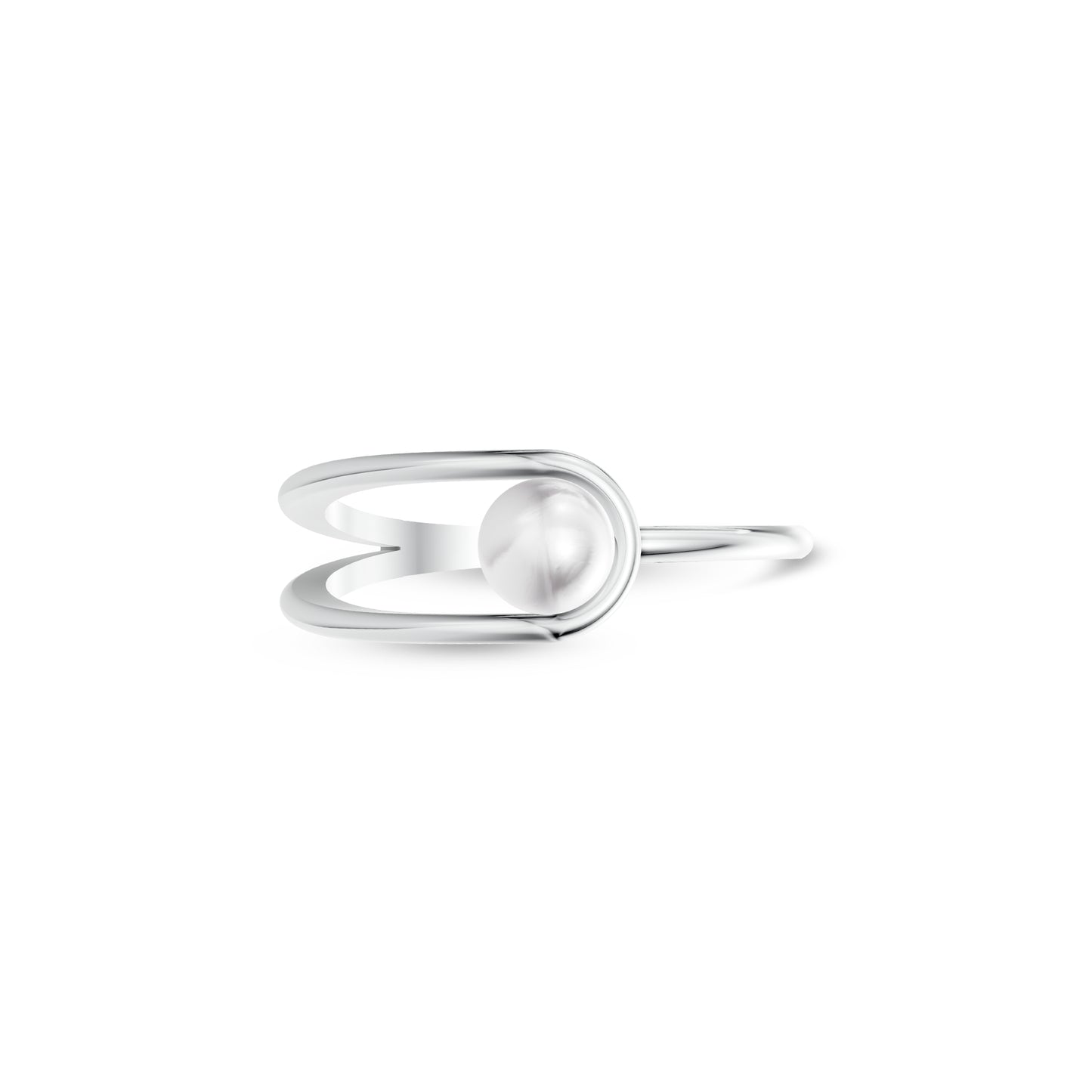 Classic Merge Pearl & 92.5 Silver Finger Ring