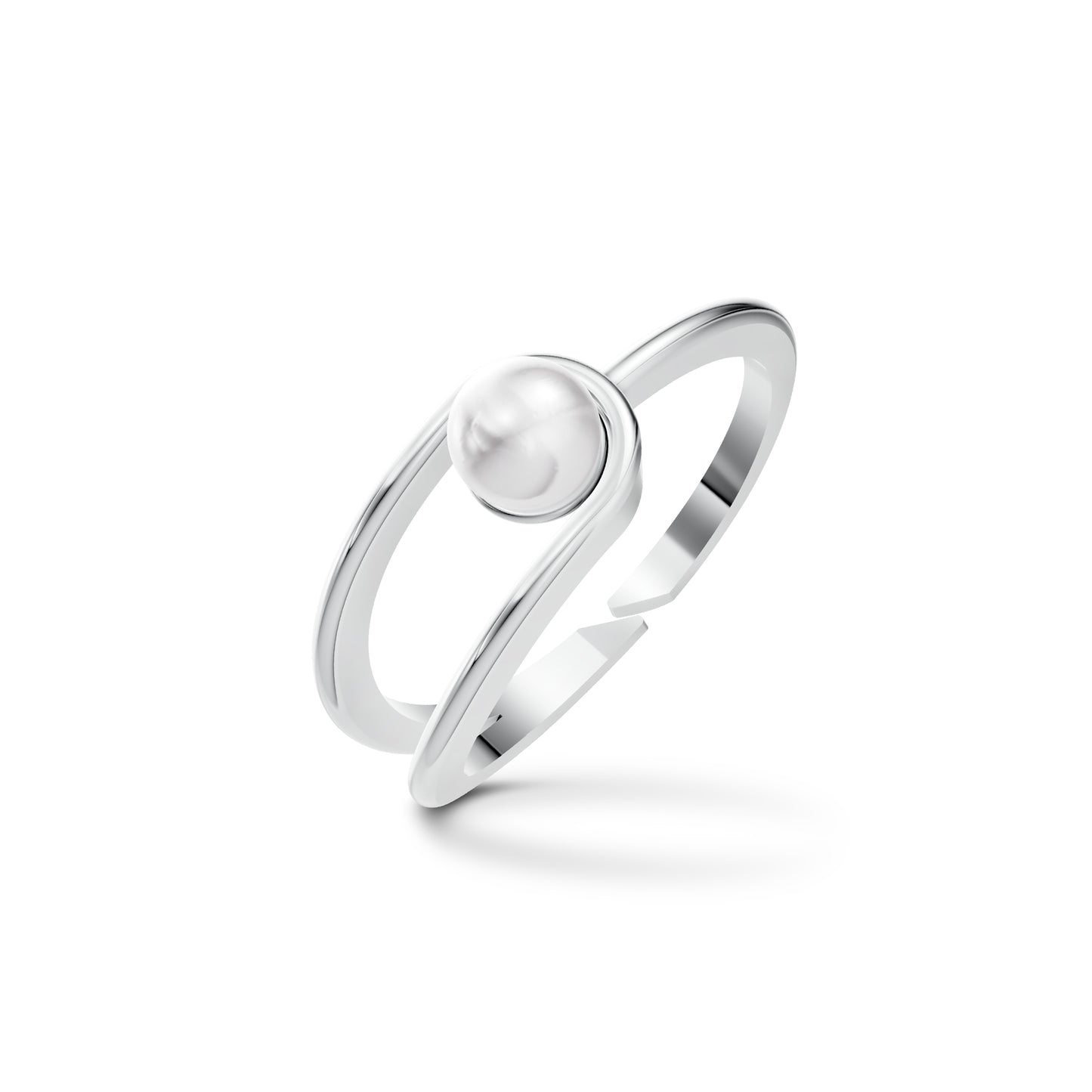 Classic Merge Pearl & 92.5 Silver Finger Ring