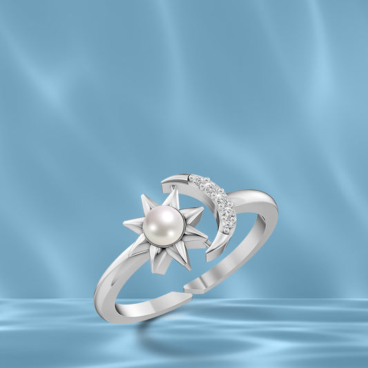 Syzygy Pearl & 92.5 Silver Finger Ring