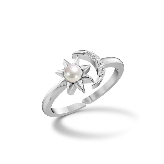 Syzygy Pearl & 92.5 Silver Finger Ring