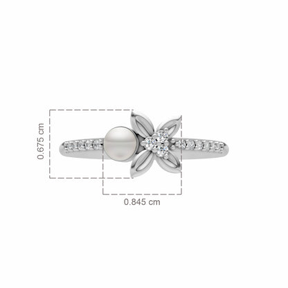 Aurelia Pearl & 92.5 Silver Finger Ring