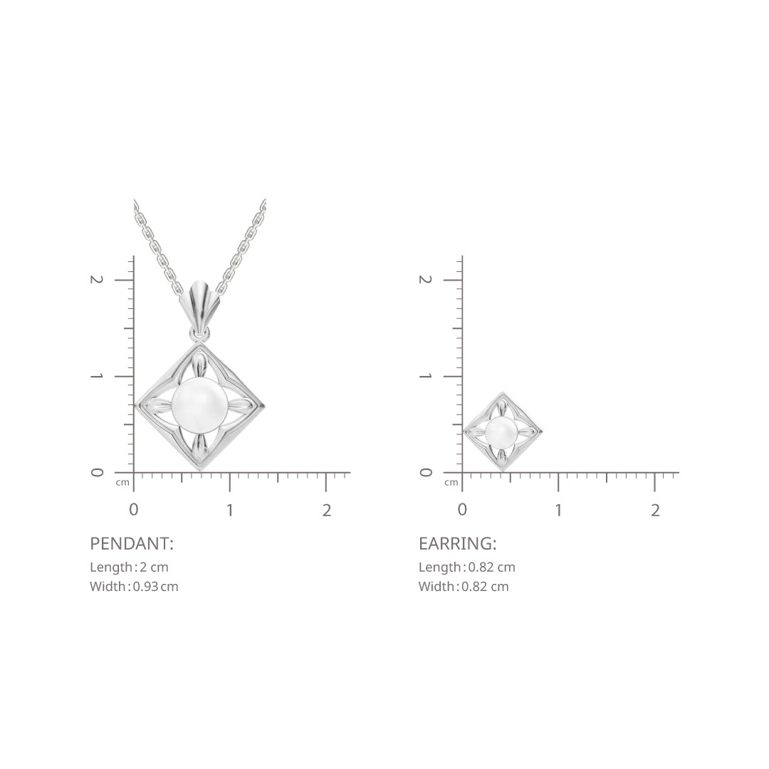 Sira Freshwater Pearl & 92.5 Silver Pendant Set