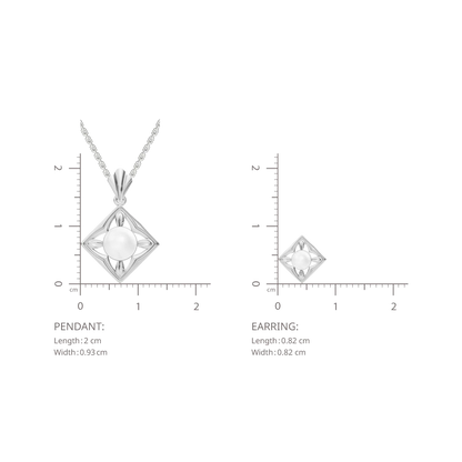 Sira Freshwater Pearl & 92.5 Silver Pendant Set