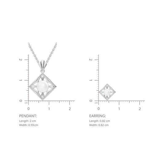 Sira Freshwater Pearl & 92.5 Silver Pendant Set