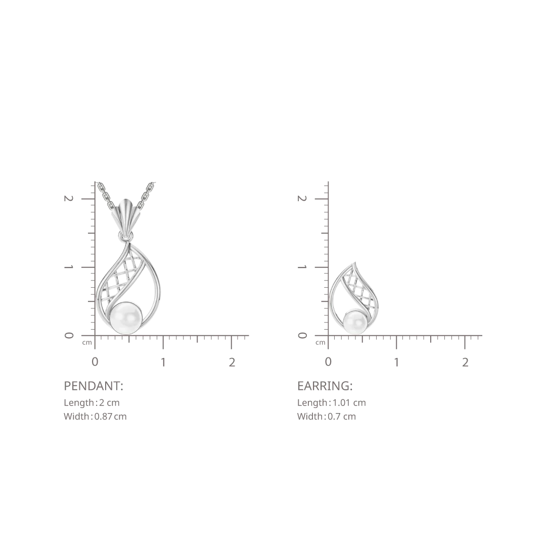 Rayli Freshwater Pearl & 92.5 Silver Pendant Set