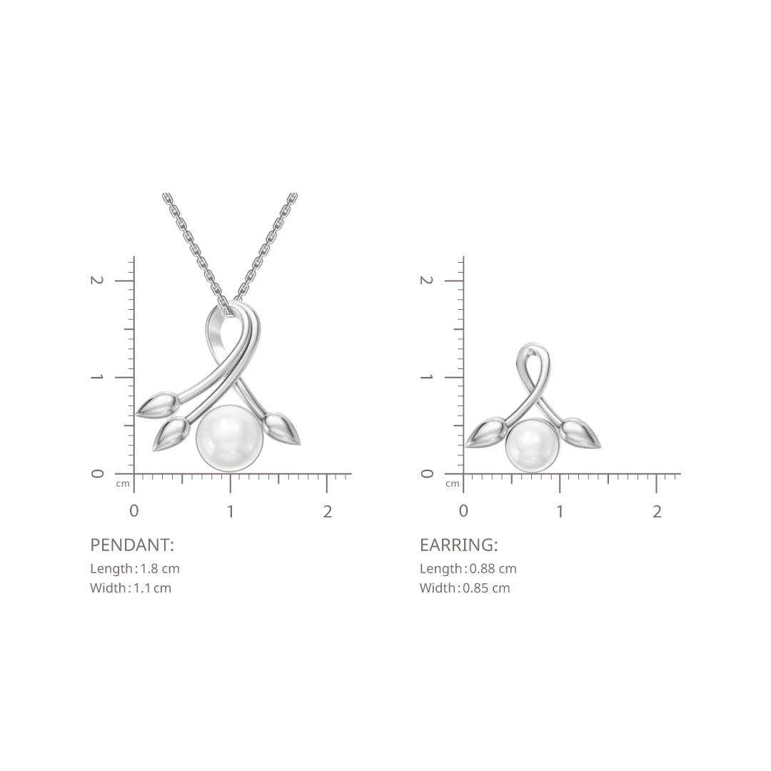 Talia Freshwater Pearl & 92.5 Silver Pendant Set