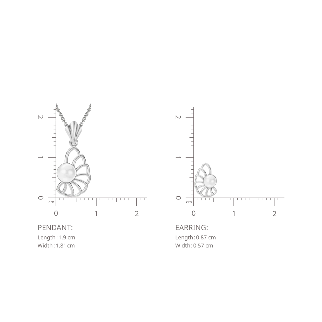 Shelin Freshwater Pearl & 92.5 Silver Pendant Set