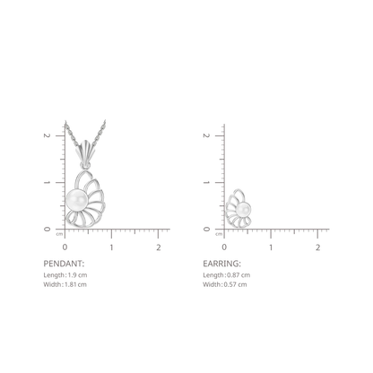 Shelin Freshwater Pearl & 92.5 Silver Pendant Set