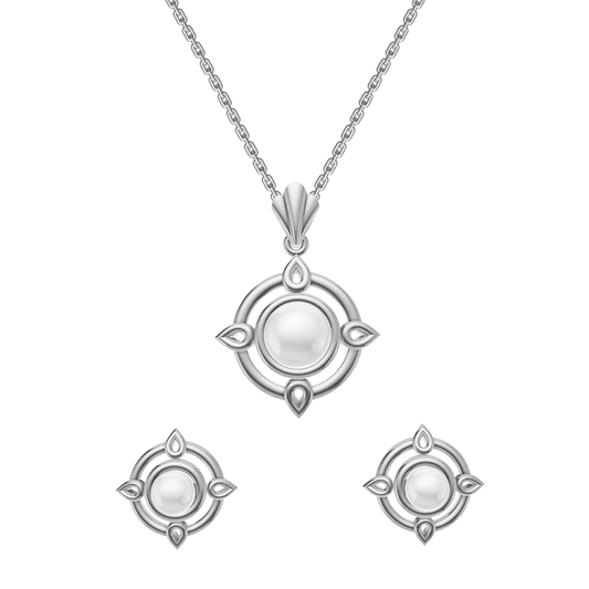 Aura Freshwater Pearl & 92.5 Silver Pendant Set