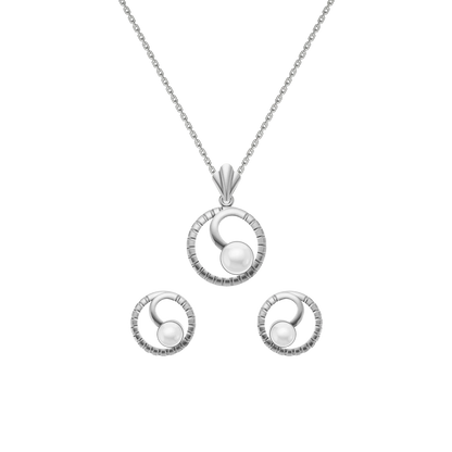 Cerra Freshwater Pearl & 92.5 Silver Pendant Set