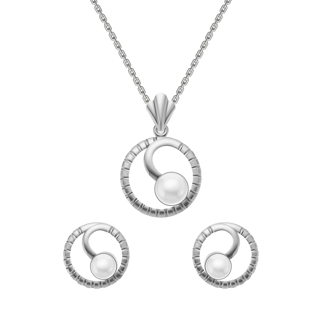 Cerra Freshwater Pearl & 92.5 Silver Pendant Set