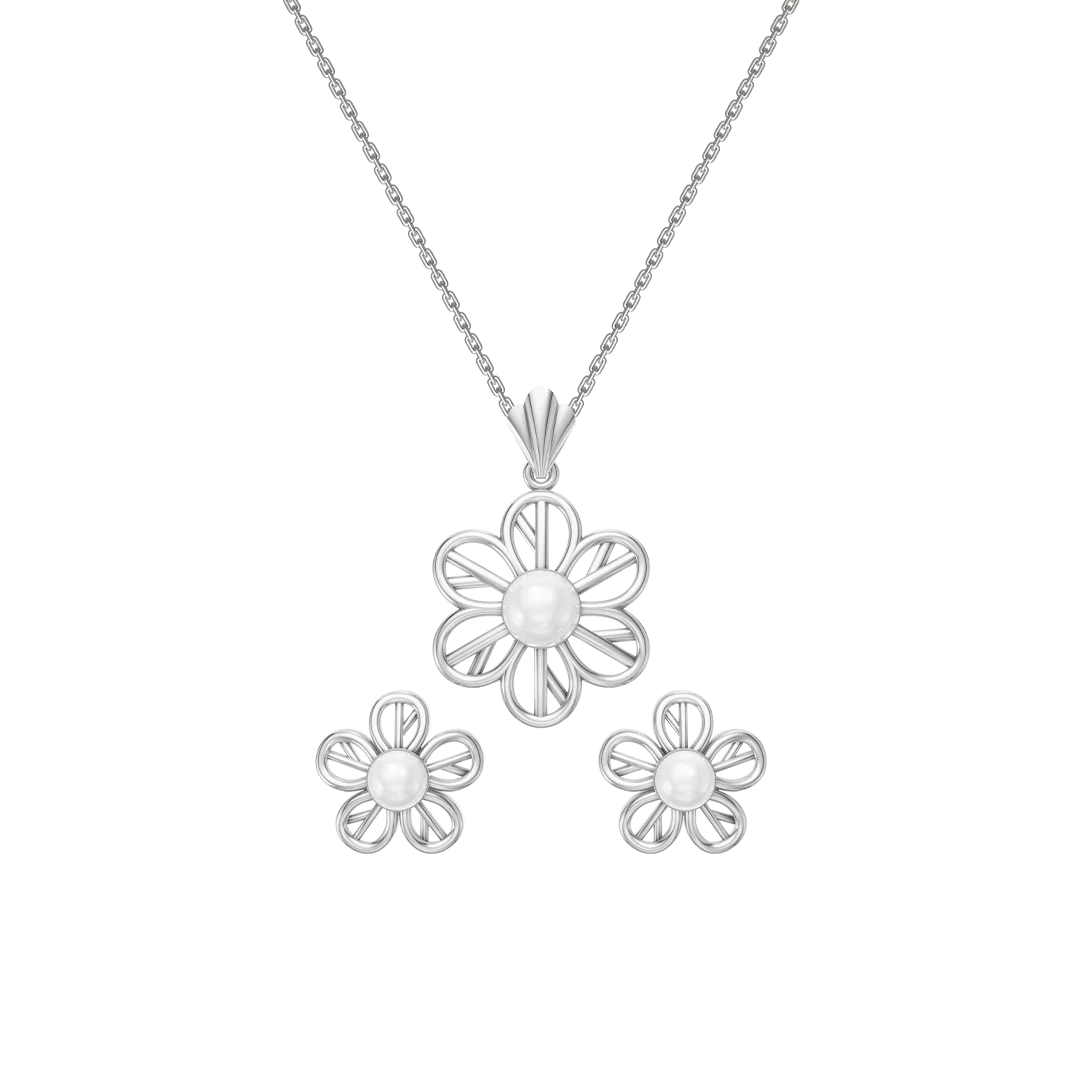 Florin Freshwater Pearl & 92.5 Silver Pendant Set