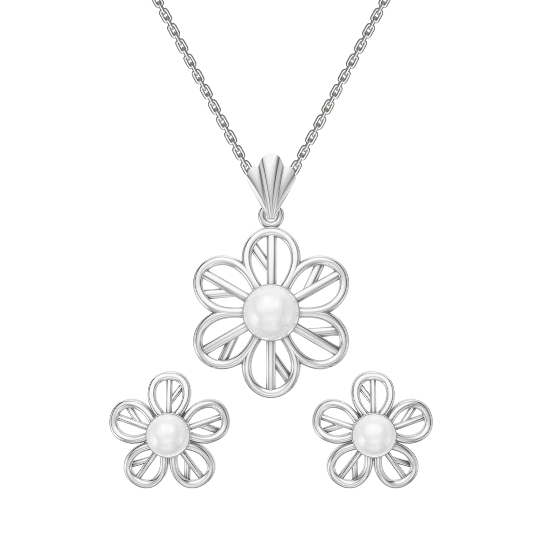 Florin Freshwater Pearl & 92.5 Silver Pendant Set