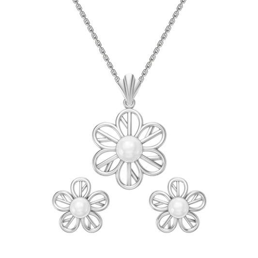 Florin Freshwater Pearl & 92.5 Silver Pendant Set