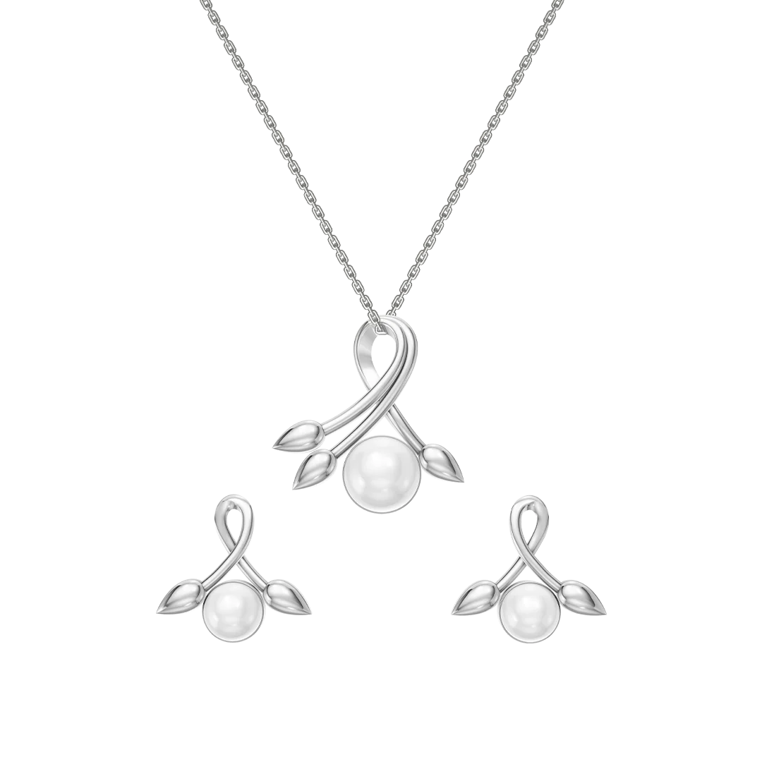 Talia Freshwater Pearl & 92.5 Silver Pendant Set