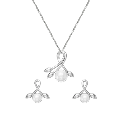 Talia Freshwater Pearl & 92.5 Silver Pendant Set