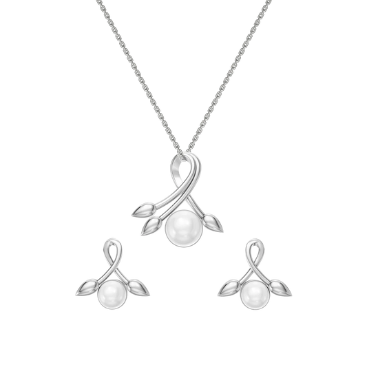 Talia Freshwater Pearl & 92.5 Silver Pendant Set