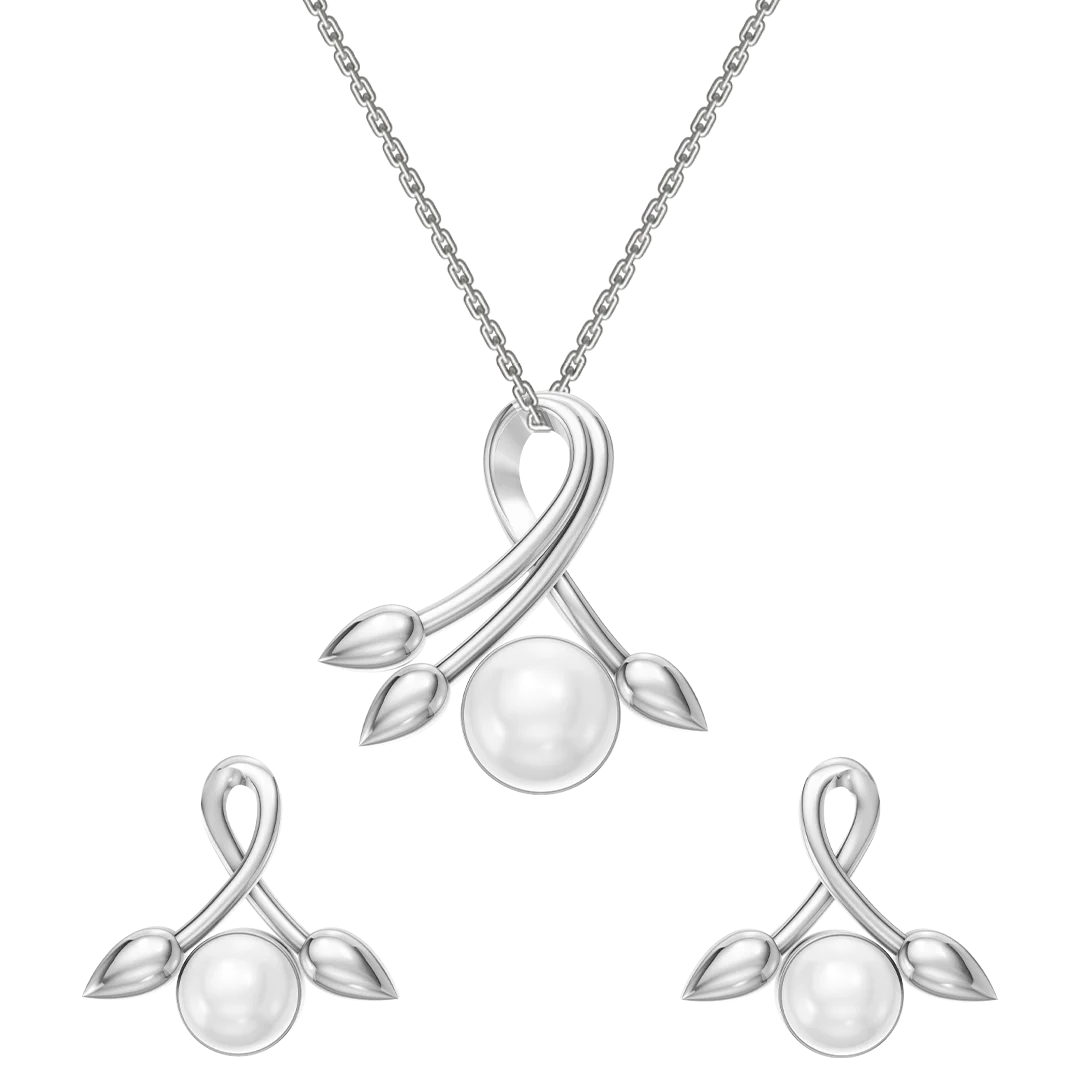 Talia Freshwater Pearl & 92.5 Silver Pendant Set