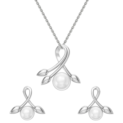 Talia Freshwater Pearl & 92.5 Silver Pendant Set