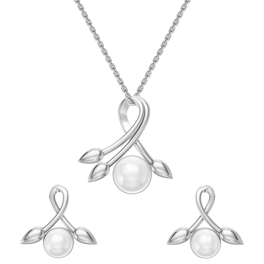 Talia Freshwater Pearl & 92.5 Silver Pendant Set