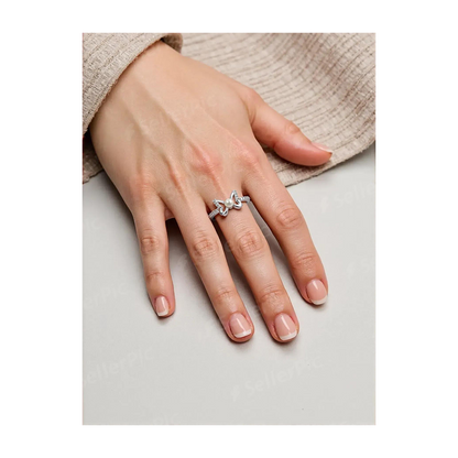 Flutter Pearl &  92.5 Silver Finger Ring