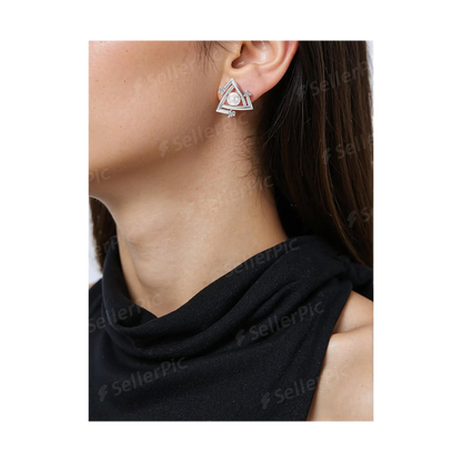 Structure Pearl & 92.5 Silver Earrings